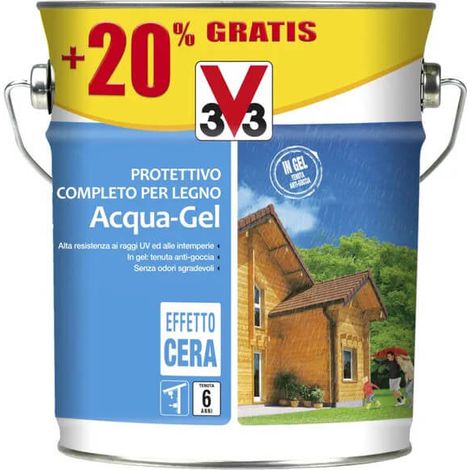 V33 Protettivo Completo Expert Vernice ad Acqua per Legno Finestre Persiane Cera - Formato: 3 Lt - Colore: Noce chiaro (1/6)
