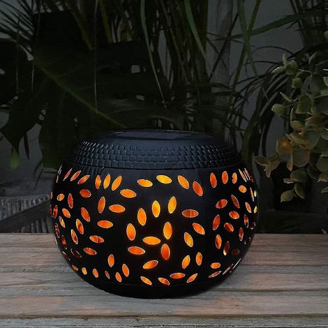 Lámpara de mesa solar impermeable para exteriores con efecto de llama intermitente, iluminación LED solar automática para oficina, patio, jardín, pasillo o terraza.
