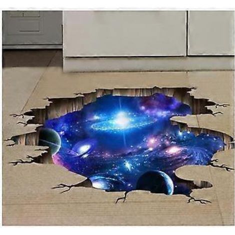 Stickers muraux créatifs 3D spatiaux amovibles en PVC, motif flamme et lave, pour la décoration murale et le plafond de la chambre de garçon (C) (1/5)
