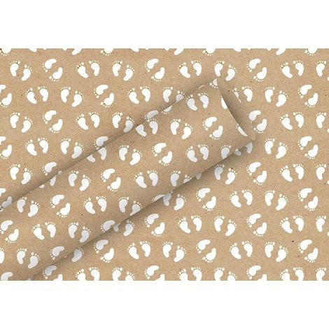 Braun & Company Geschenkpapier natur weiß 2 m x 70 cm Geschenkverpackungen