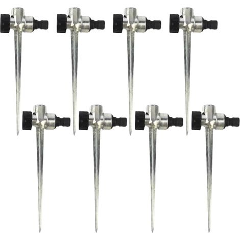 Lot de 8 Pointes d'arroseur de pelouse, tête d'irrigation métallique, Filetage intérieur 1/2" et Interface filetée latérale extérieure, pour arrosage de pelouse et Jardin pour Une (1/4)