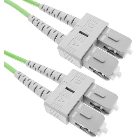 BeMatik - Câble à fibre optique OM5 multimode duplex 50µm/125µm SC/PC à SC/PC 100Gb de 2 m (1/5)