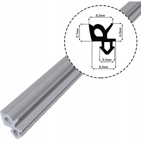 Guarnizione per finestre in PVC S-1387F GRIGIO 1m (1/5)