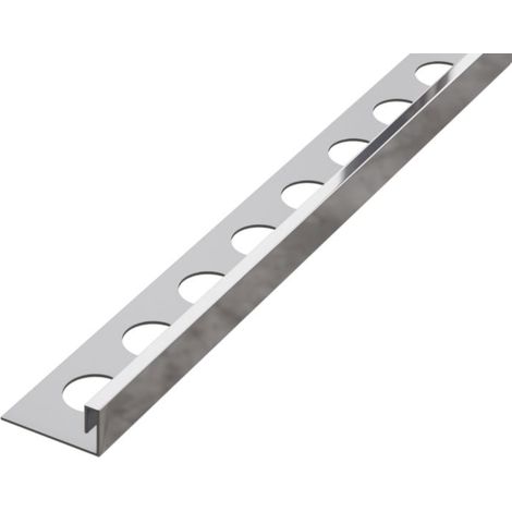 Rektifiziertes Eckprofil Js aus Edelstahl für Fliesen 1.2cm x 270cm - Glänzendes Silber