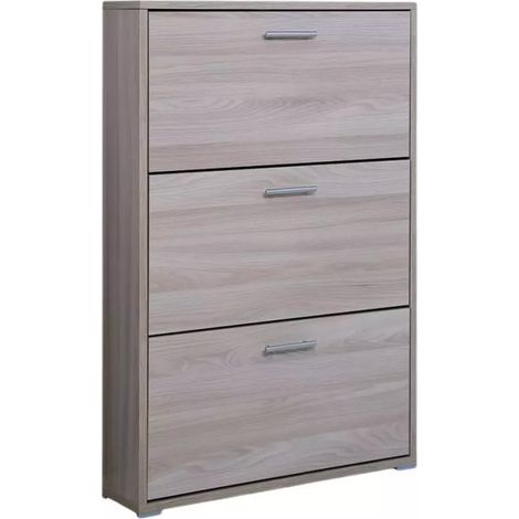 Scarpiera Salvaspazio 3 Ante 9 Paia 72,3x18,1x108,3 cm in Truciolare Nobilitato Olmo (1/5)