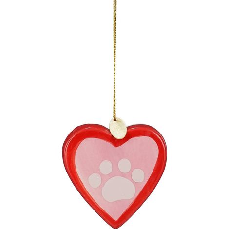 DECORAZIONE CUORE CON ZAMPA CUCCIOLO ROSSO E ROSA 6X2X6CM EDELMAN