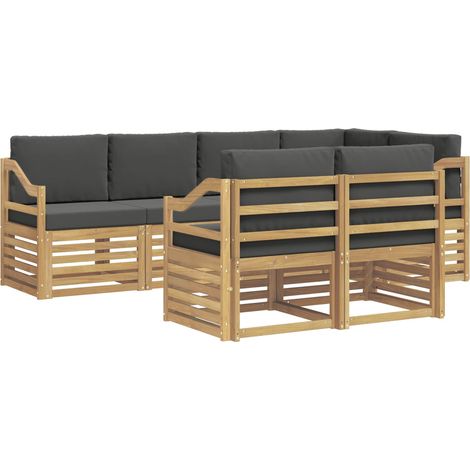 Set di divani da esterno 7 pcs Bianco e Antracite vidaXL