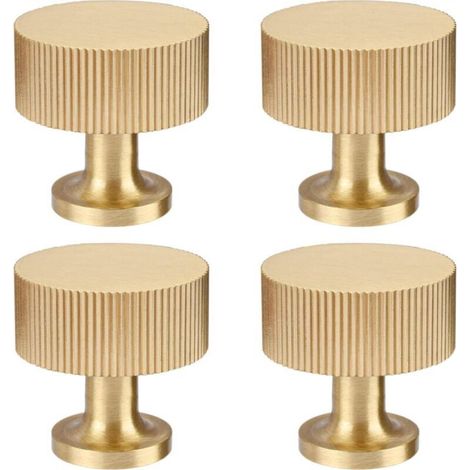 Solid brass furniture knobs and handles, yellow, 2.82 x 2.82 x 3 inches, set of 4, for furniture drawers, dressing table, gold knobs, modern handles. (1/5)