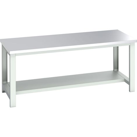 Bott 41004176.16V Cubio Bench with Half Shelf, Stainless Steel Clad Top 2000 x 900mm