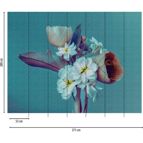 A.S. Creation Fototapete Livingwalls The Wall 382691 Ein Motiv pro Rolle 3.71 x 2.80 m Blumenoptik Blau (1/3)