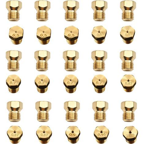 15 Pcs Gicleur gaz Butane Universels,Gicleur gaz de ville,Injecteur gaz butane pour Cuisiniere Gaz Four Gaz,3×0.5mm,2×0.65mm,4×0.7mm,3×0.87mm,1×0.9mm,1×0.95mm,1×1.02mm (1/5)