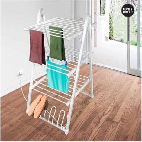 Étendoir à Linge Électrique 3 étages - Séchoir à Linge Chauffant Pliable (1/4)