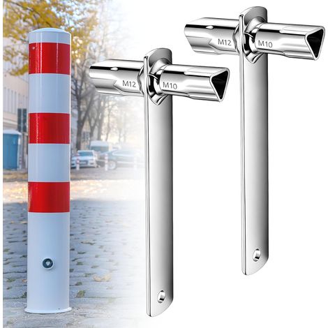 Clé Triangulaire Clé de Borne M10/M12 Clé de Poteau pour Poteaux de Barrière, Systèmes de Verrouillage, Barrière de Parking (1/5)