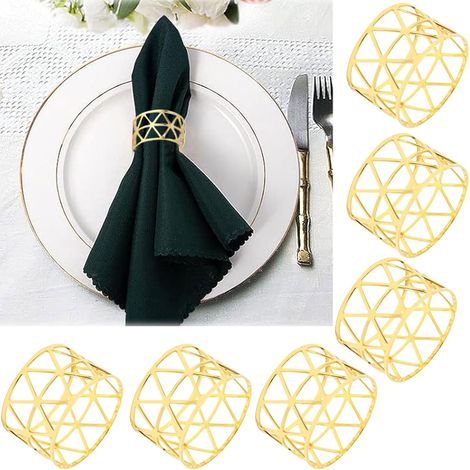 Set mit 10 hohlen Serviettenringen aus Metall, 3 x 4,5 cm, für Thanksgiving, Hochzeiten und Tischdekorationen