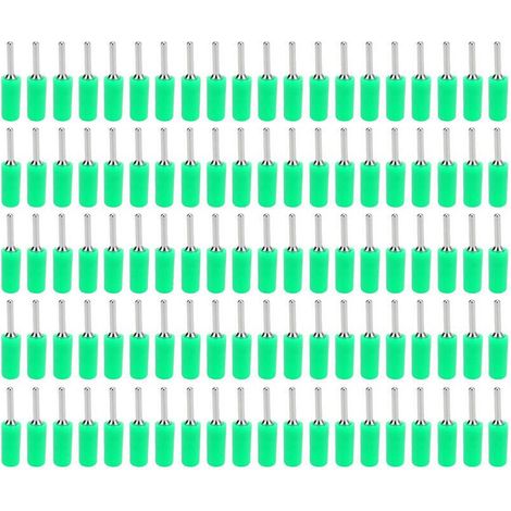 100 piezas de conector banana macho niquelado, pasador recto de latón para panel de resorte interno J.10001 de 2 mm, color verde. (1/5)