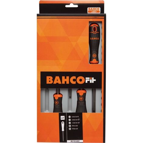 Destornillador Plano/Recta/Phillips Bahcofit Bahco 5 Pz