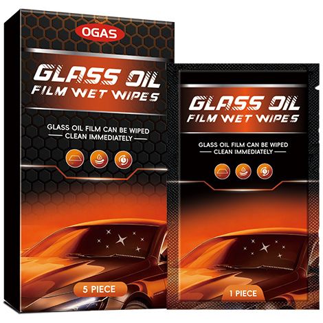 Les lingettes nettoyantes pour film oléofuge OGAS éliminent efficacement le film oléofuge, laissant les vitres de la voiture claires et hydrofuges. (1/5)