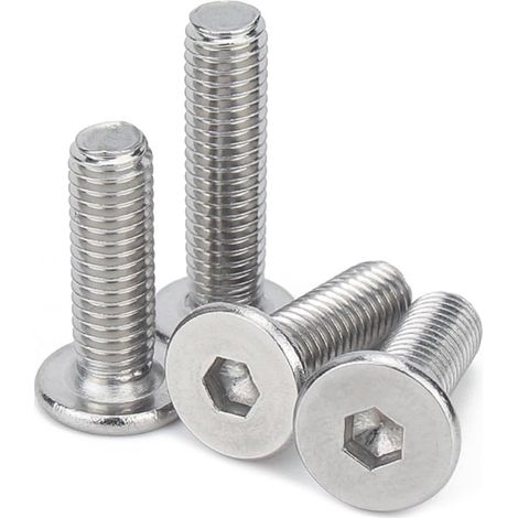 5/50 pièces cm M2 M3 M8 Longueur mm Vis à six pans creux en acier inoxydable avec tête plate