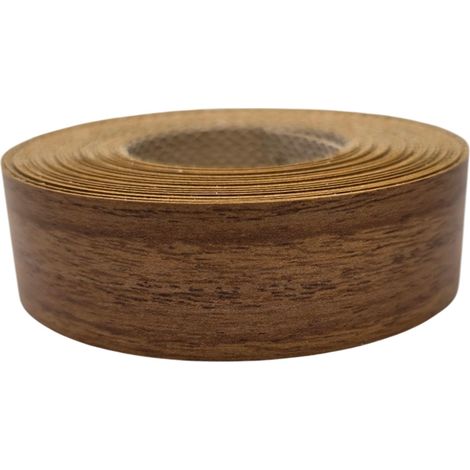 1x Bande de Chant Thermocollant 21mm x 5m Epaisseur 0,50mm Mélaminé Facile à Appliquer Bricolage Étagère Meuble Panneau Bois Durable, Chêne Cognac (1/3)