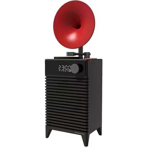 -202 Enceintes Bluetooth rétro sans fil pour extérieur avec caisson de basses noir (1/5)