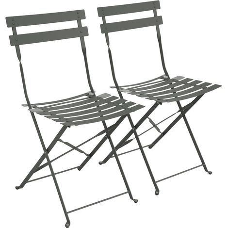 sweeek - 2er-Set klappbare Gartenstühle aus Stahl
