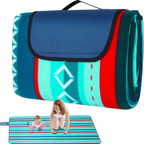 Couverture de pique-nique imperméable, 200 x 200 cm, tapis de pique-nique, tapis de camping, couverture de plage