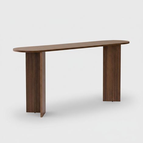 Minimalistisches Ovales Eingangskonsolentisch Sira - Walnuss (1/5)