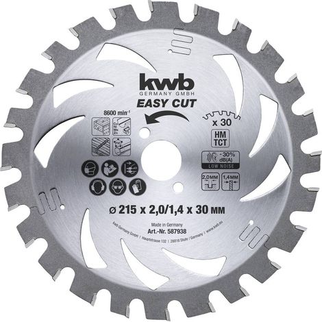 kwb 587938 Lame de scie circulaire au carbure 215 x 30 x 1.4 mm Nombre de dents: 30 1 pc(s) Y760862 (1/4)