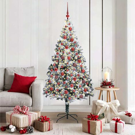 Künstlicher Weihnachtsbaum mit 300 LEDs mit Ständer Weiß 180 cm