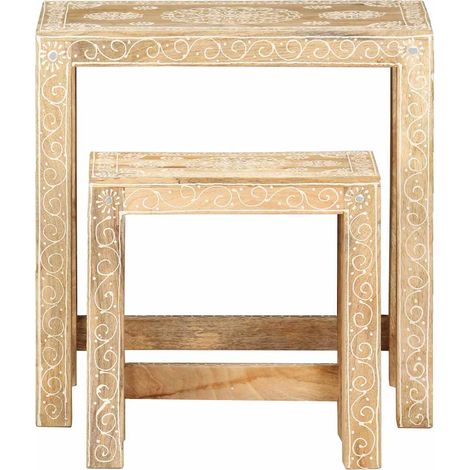 Maison Exclusive - Set Tavolini da Salotto 2 pz in Legno Massello di Mango (1/5)
