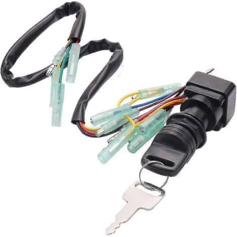 Compatible avec l'ensemble de clé de contacteur d'allumage de moteur hors-bord (modèle de boîtier de commande : 703-82510-43-00, UE AC). (1/5)