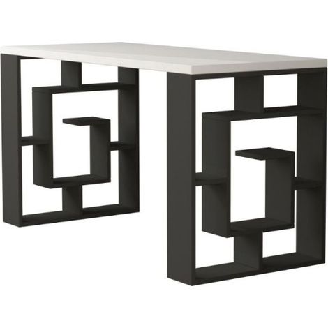 Tavolo Scrivania Moderna con Libreria Ripiani Tavolo Porta PC per Camera Ufficio