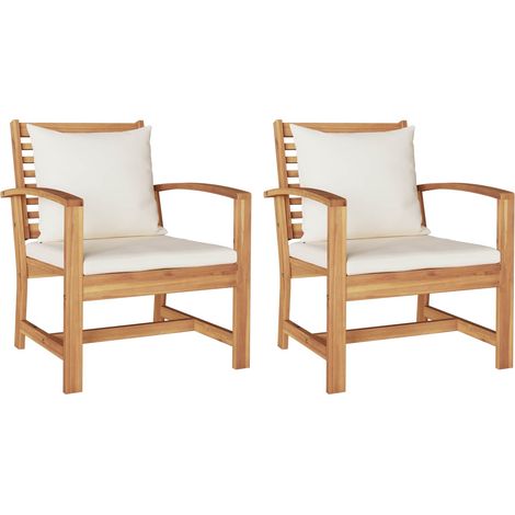 Maison Exclusive - Sedia con cuscino 2 Pezzo Marrone e Crema 65 x 60 x 76,5 cm (1/5)
