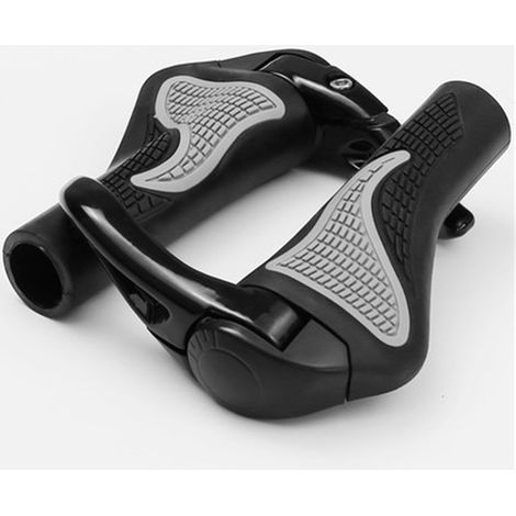 1 Paire de Poignées de Vélo Ergonomiques en Alliage d'Aluminium Réglables, Antichoc et Design Corne Noire pour Guidon (1/5)