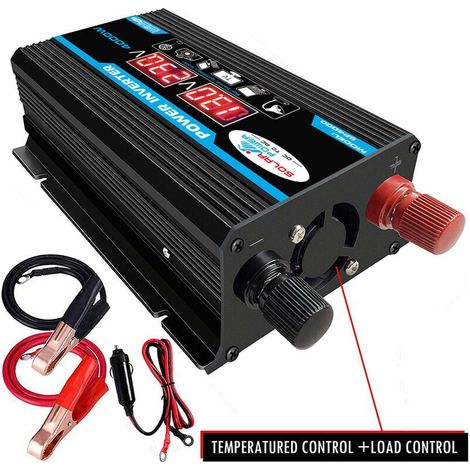 Convertisseur 12V 220V Pur Sinus 4000W Onduleur à Onde Sinusoïdale Pure Transformateur avec Télécommande & Double AC Prises de Courant pour RV Voiture de Camion Prises de Courant - Double AC Power Soc (1/5)