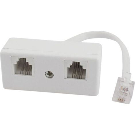 6P4C Adaptateur De Connecteur SÉParateur Ligne TÉLÉPhonique RJ11 Mâle À Double (1/3)