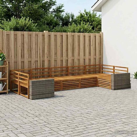 vidaXL Outdoor-Sofagarnitur 7 pcs Natur (1/5)