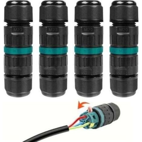 Lot de 4 Connecteur Etanche 3 Fils, Connecteurs de Fils Étanches, Boite de Jonction Electrique, Raccord Electrique Etanche IP68, Connexion de Câble Extérieur de Manchon pour Câble Sou (1/4)