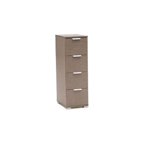Cassettiera 4 cassetti rovere grigio già montato L27 H85 P38 - consegnato già montato