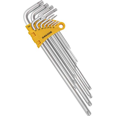 Lot 13 clés Torx T6-T50 pour vis Torx femelles, chromé mat (1/5)