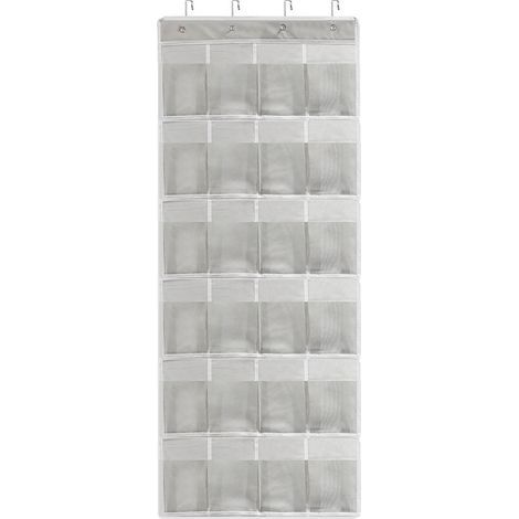 Étagère à chaussures suspendue au-dessus de la porte, sac de rangement suspendu à 24 poches, organisateur multifonctionnel pour chambre et salle de ba (1/5)