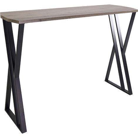 Console à pieds croisés 100x30x75cm en bois et métal - NERO