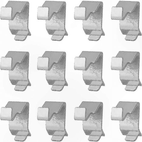 Supports de tablettes métalliques robustes, lot de 12 pinces de fixation pour étagères d'armoire, solutions de rangement durables (1/4)