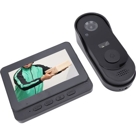 Sonnette vidéo sans fil étanche appairage rapide antivol notification push écran 4,3 pouces maison (1/5)