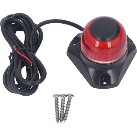 Feu de navigation LED IP67 étanche anti-éblouissement pliable pour bateau feu arrière DC10‑30V 3W rouge 2NM 87LM (1/5)