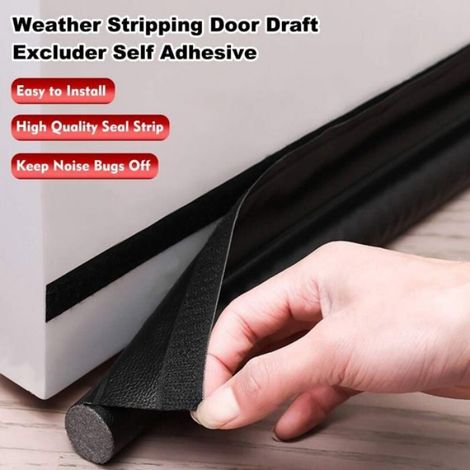Bas de porte unilatéral - - 96 cm - Joint auto-adhésif - Bande d'étanchéité - Stop froid (1/4)