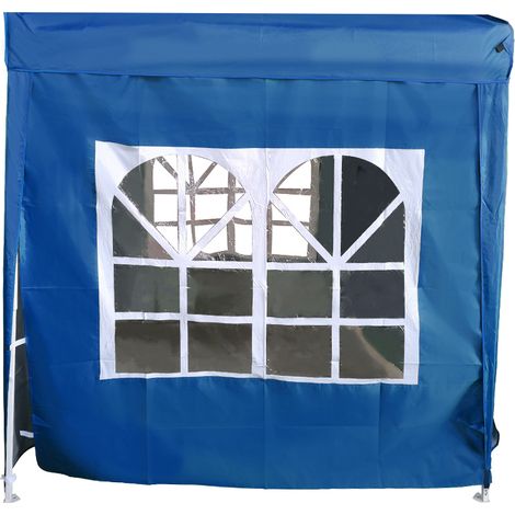 2x2M Pop Up Gazebo Side Panel Wall Only,1 Piece Blue with Window (1/5)