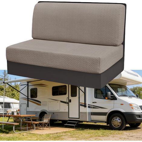 2 Pièces Housse De Siège, Tissu Jacquard Élastique, Résistant Aux Taches, Pour Caravane Et Camping-Car