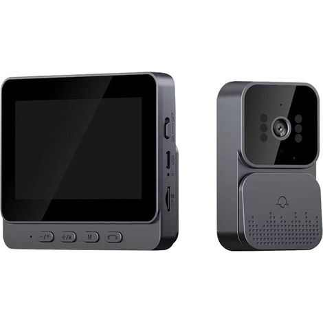 Sonnette visuelle intelligente de porte avec caméra œil de chat intégrée, miroir de porte électronique avec écran de surveillance, 11 cm (4,3 pouces) (1/5)