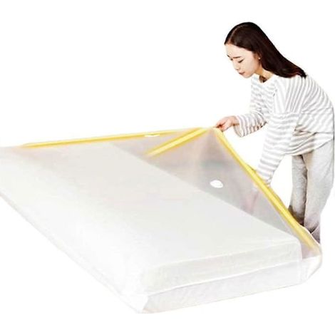 Grands sacs de rangement sous vide pour matelas et vêtements, 220 x 100 cm, sac de rangement pour le déménagement/le stockage de matelas en mousse, pompe manuelle incluse.-AquaForge (1/5)